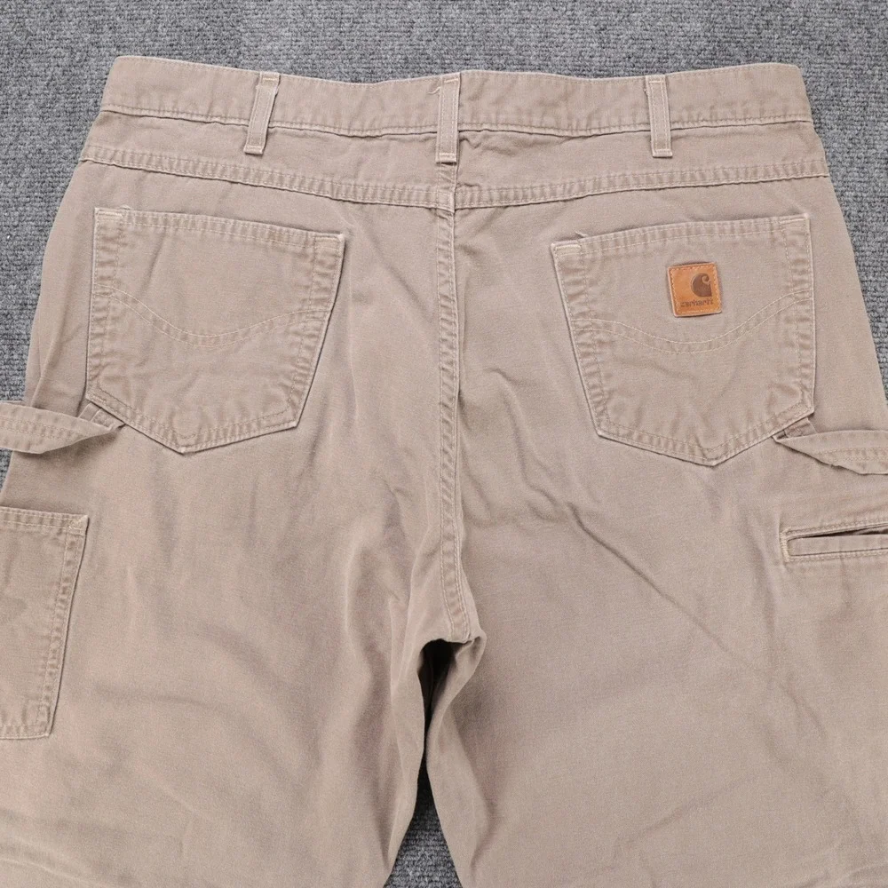 Carhartt B159 MUS Mens Loose Fit Canvas Carpenter Pants Taupe 38x30 (Fits 38x29)